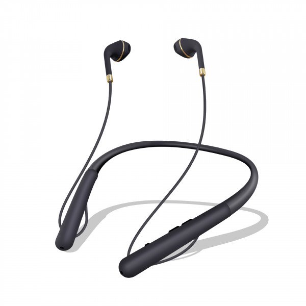 Wholesale Slim Over the Neck Bluetooth Earphone Earbud with MicroSD Music Slot TF200 (Black)